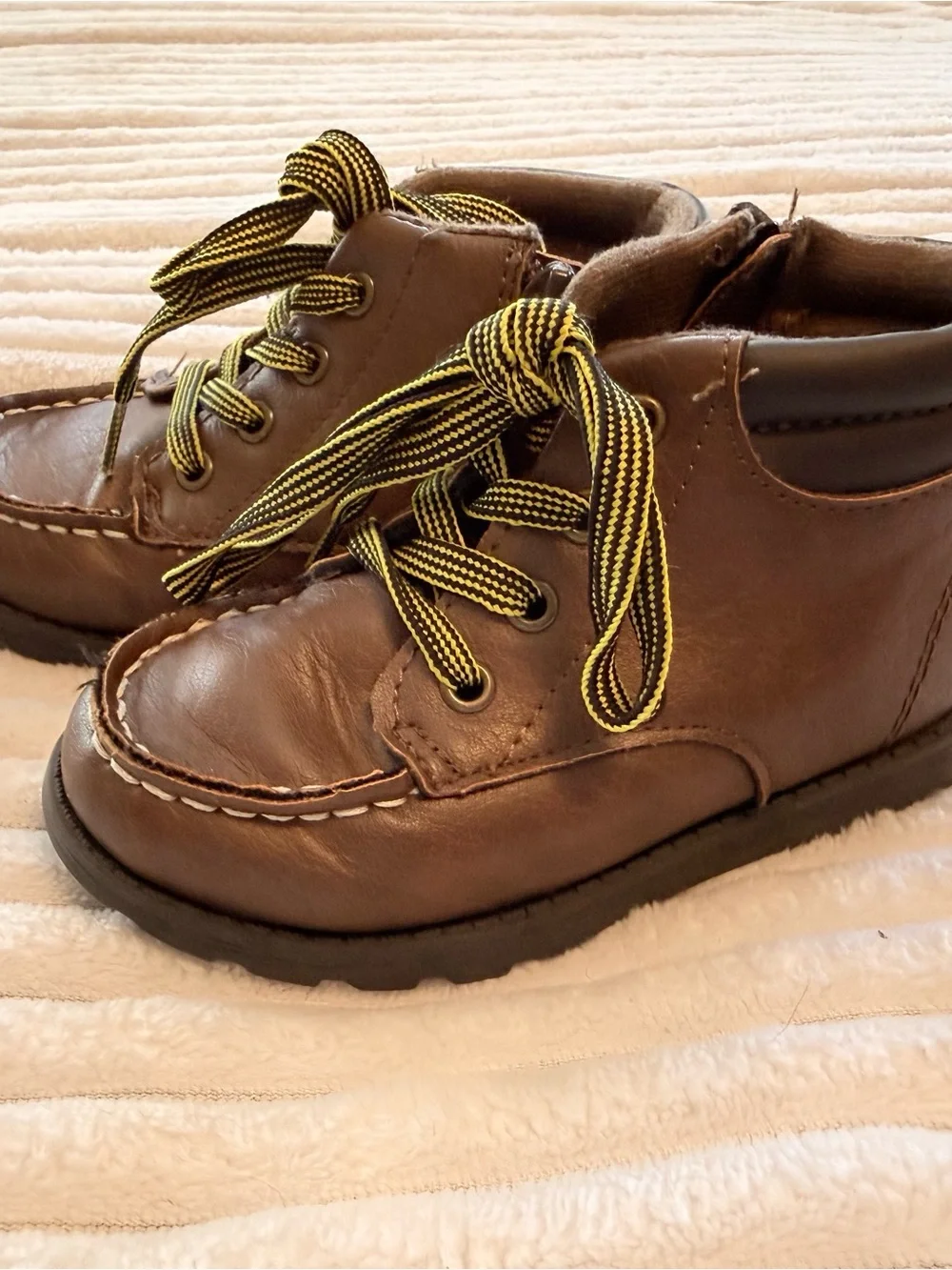 Carter's Brown KidsDress boots with Yellow-Black Laces